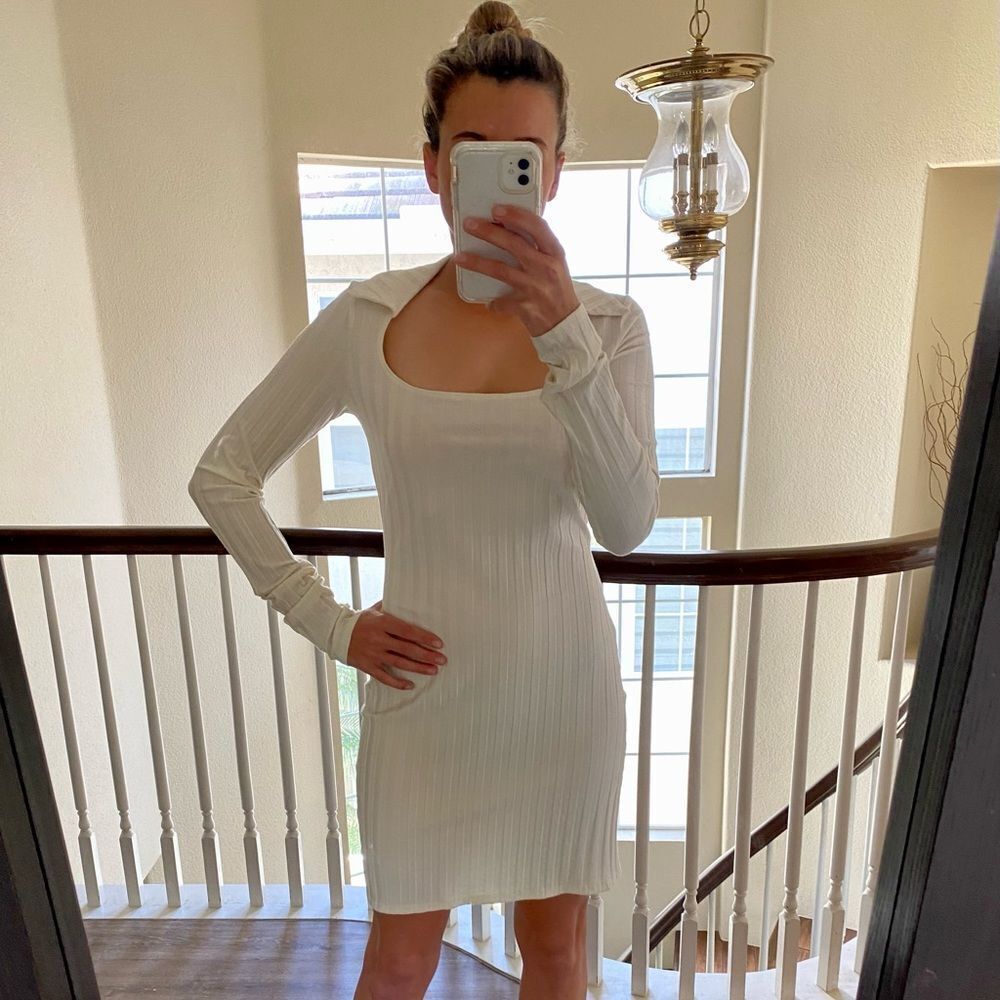Reformation Vittoria Dress in Ivory Sz M